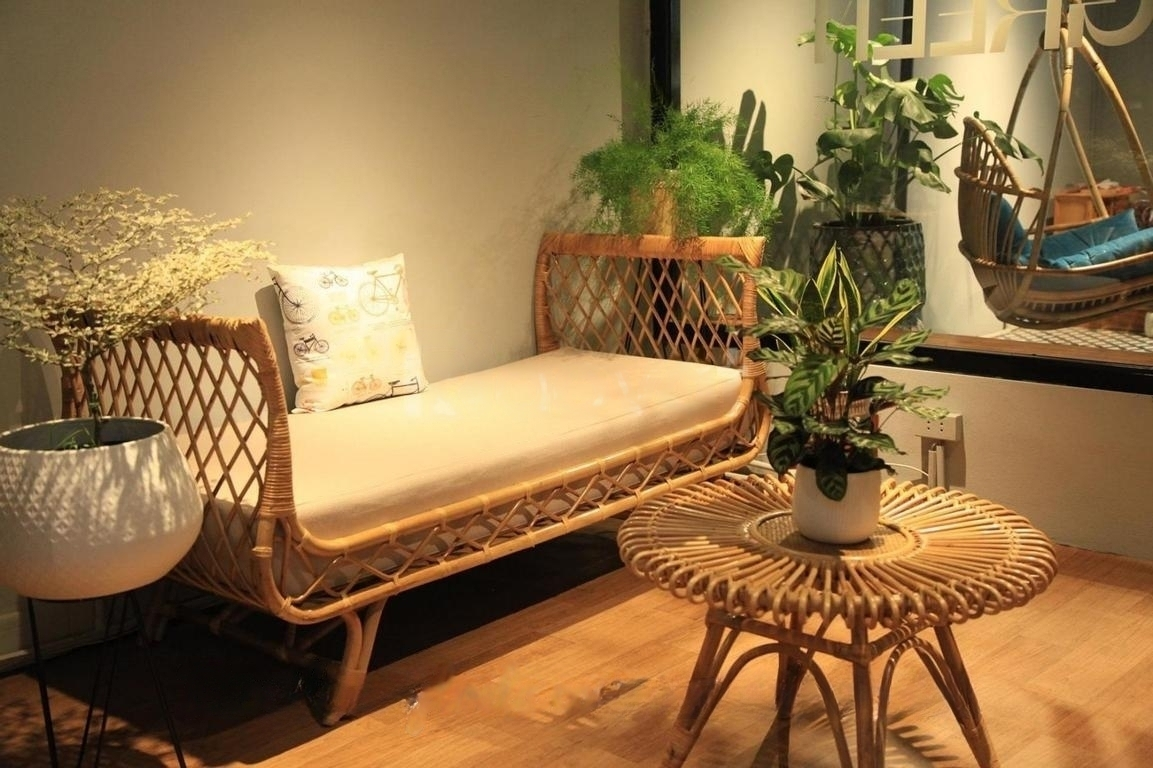 Rattan and bamboo sofa - 3 person bamboo sofa